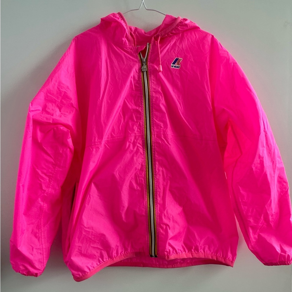 K-Way Bright Pink Windbreaker Jacket